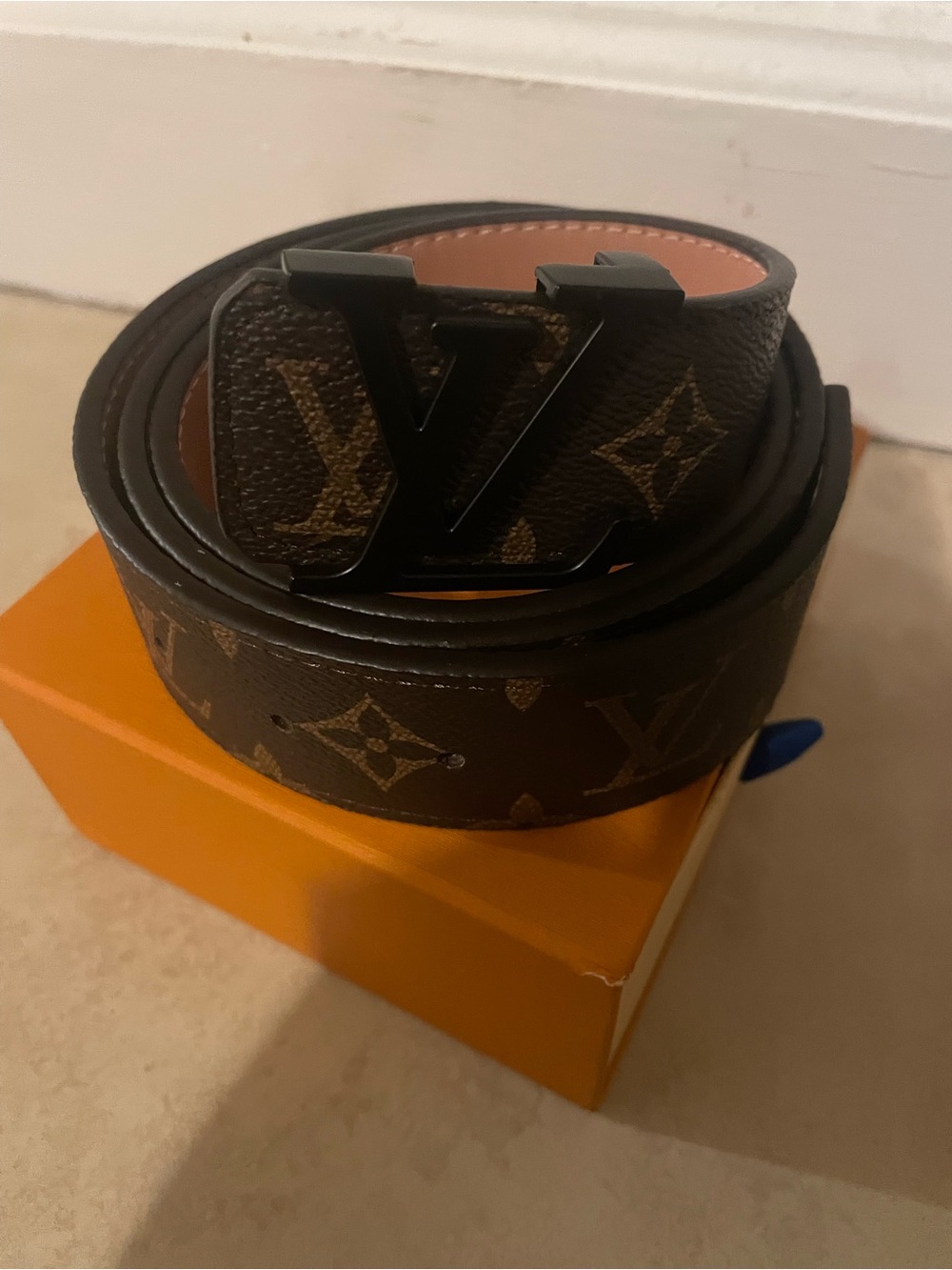 Louis Vuitton Brown Monogram LV Buckle Belt